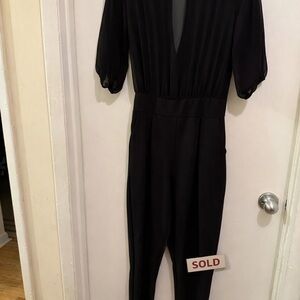 Chic Black V-Neck Jumpsuit